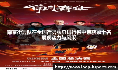 南京街舞队在全国街舞状态排行榜中荣获第十名展现实力与风采